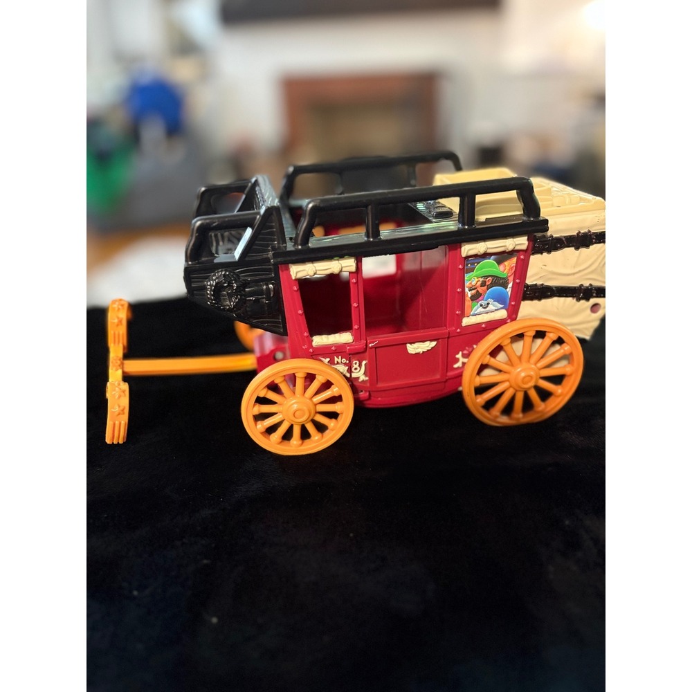 Vintage Fisher Price Great Adventures Western Stagecoach Red Toy Wagon 1994